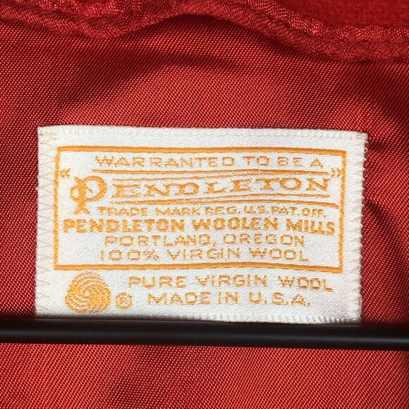 VTG PENDLETON Boiled Wool Jacket Sz 8 Red Button Up Made in USA Academia - Picture 4 of 12